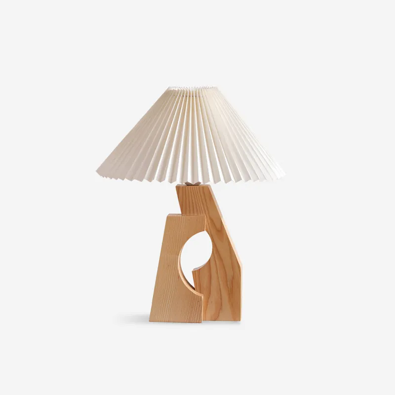Zain Gefaltete Tischlampe Gefaltetes Papier Skulptural Holz