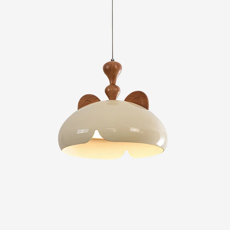 Katze Hängeleuchte Kuppel Glänzend Ohren aus Holz