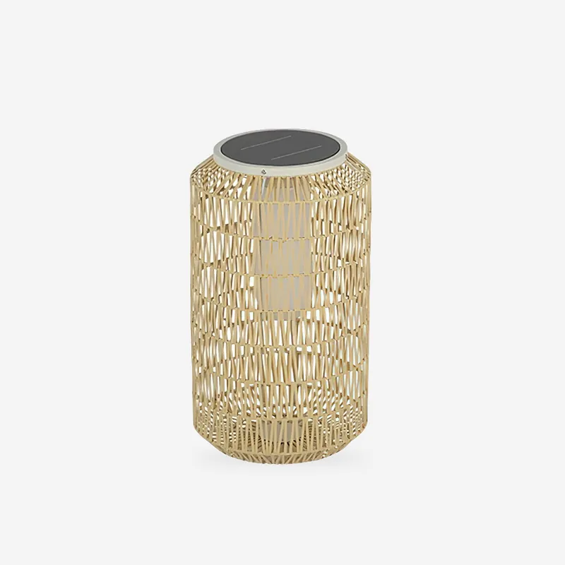 Danya Außenlampe Zylinder aus Rattan Solar
