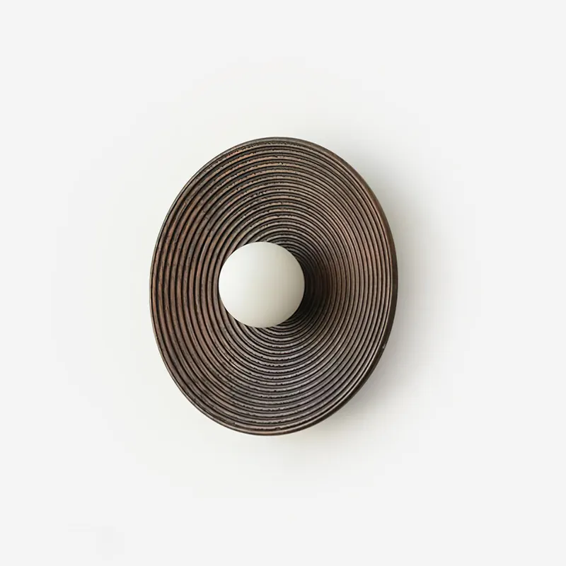 Serena Wandleuchte Holz Rund Minimalistisch
