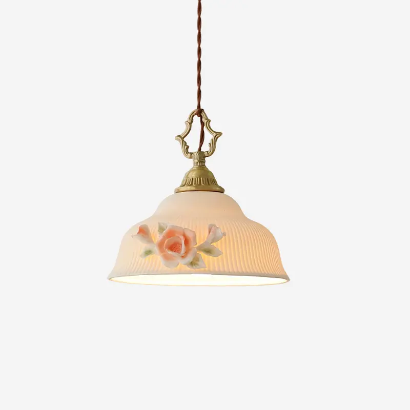 Camellia Pendelleuchte romantische Porzellanblume