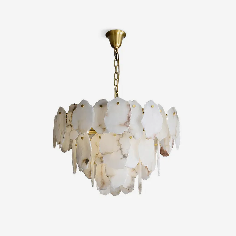 Leon Kronleuchter Überlagerter Alabaster Luxus