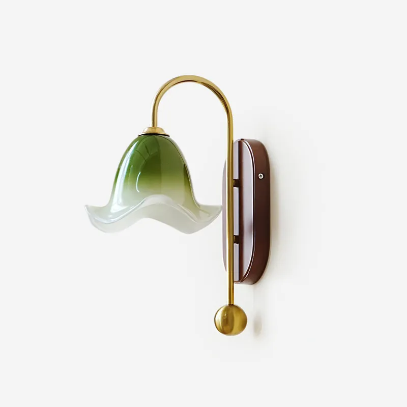 Bellora Wandleuchte aus handgeblasenem Glas mit floralem Design