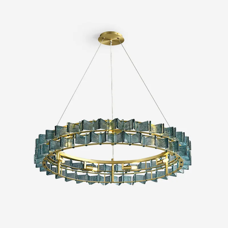 Celvara Vintage-Lustre aus goldenem Glas