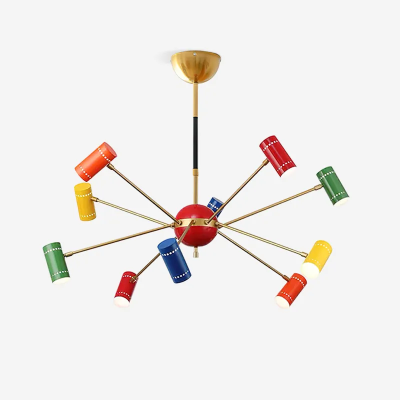 Kaleido Lustre mit farbigen Akzenten in Strahlenform