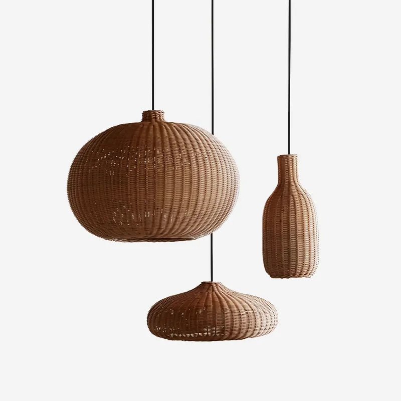 Savana Retro-Rattan-Pendelleuchte