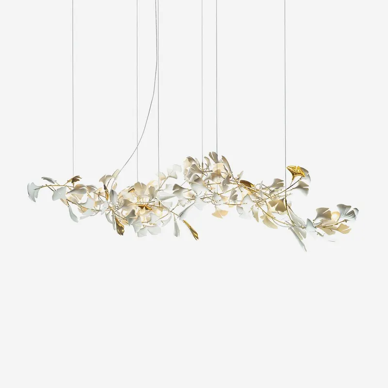 Bloom Moderner Luster mit Keramikblattschirm