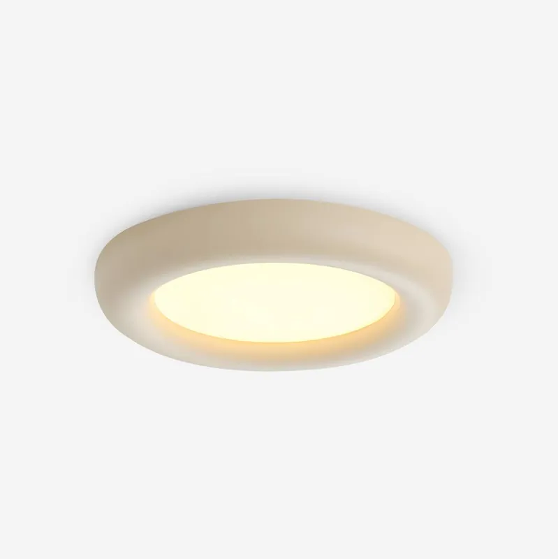 Lumence Beige Einbau-Deckenleuchte mit minimalistischer Acrylrosette