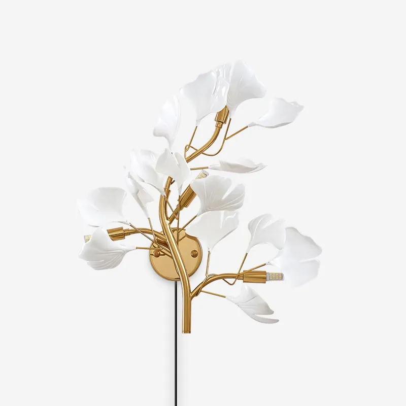 Aurean Wandleuchte zum Stecken Blumendesign aus Acryl Französische Eleganz