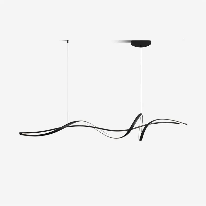 Aveline Moderne schwarze LED-Wave-Hängelampe