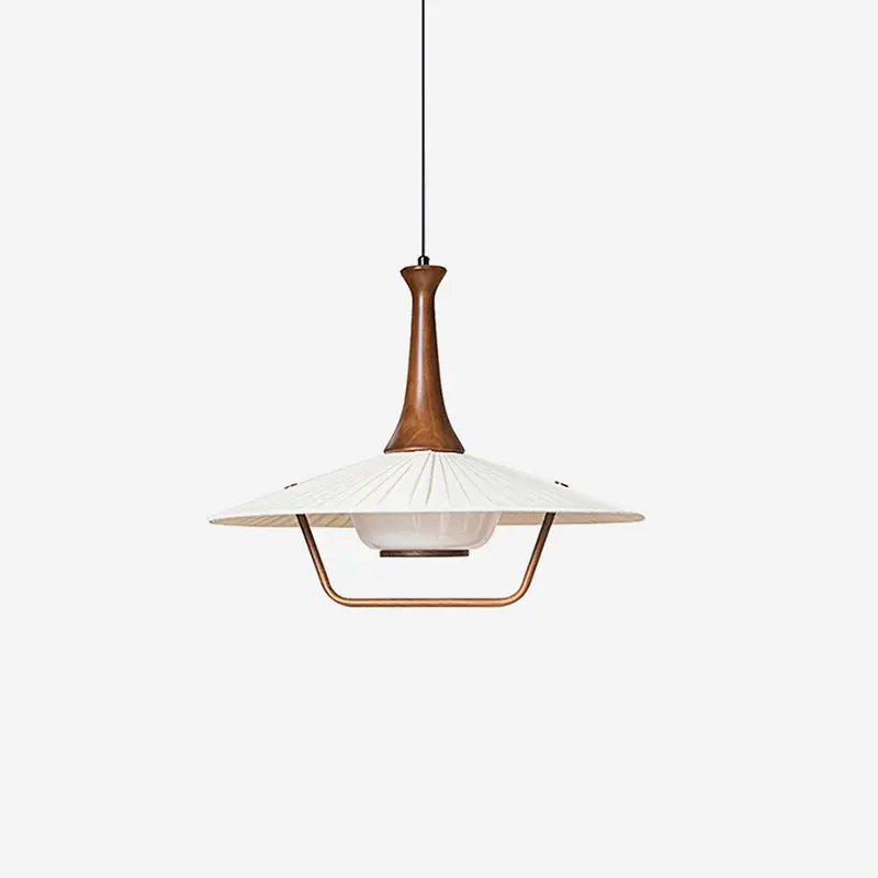 Vionne Hängelampe aus Holz und Weiß im Mid-Century-Stil