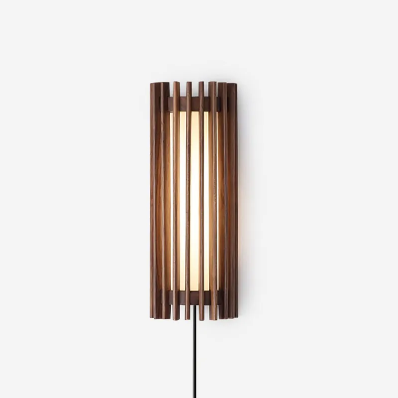 Veyno Wandlampe mit Holzlatten