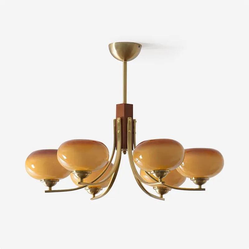 Auralyn Kronleuchter Globe 6 Lichter Bernstein Glas