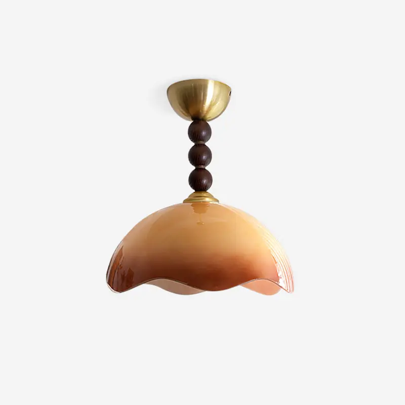 Amberis Deckenleuchte Vintage Bernstein Glas