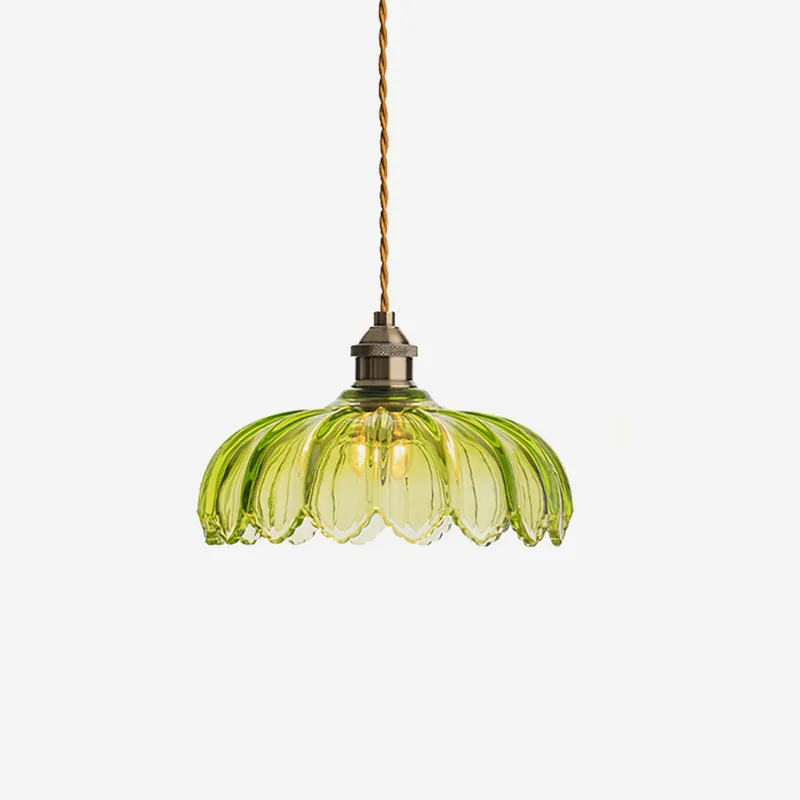 Limea Pendelleuchte Blume Grünes Glas
