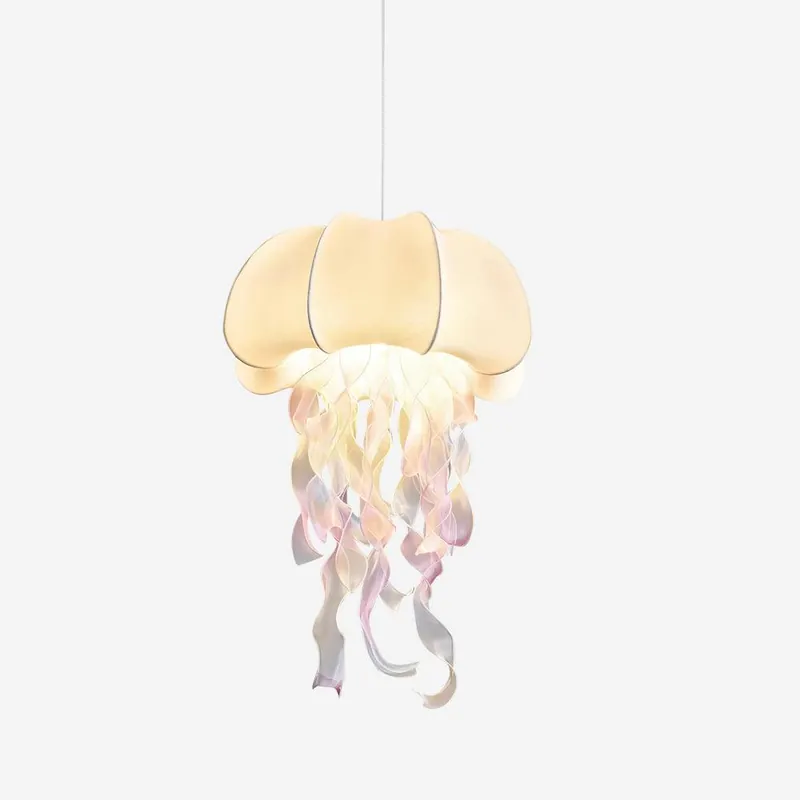 Jellyfish Pendelleuchte irisierte Stoffbänder