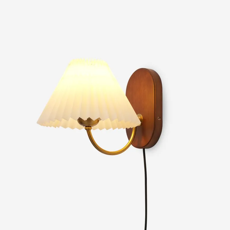 Auburn Stoff Stecker-Wandlampe