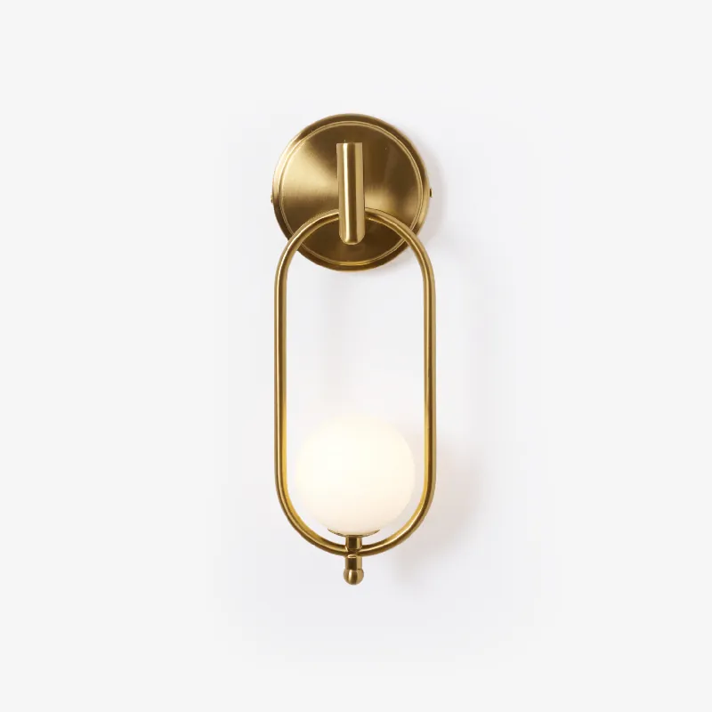 Cumirisra Modern Minimalistisch Messing Glas Wandleuchte