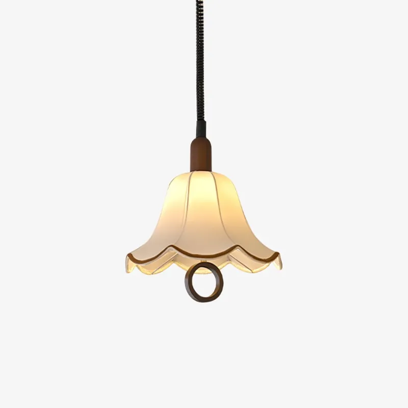 Eurvaryra Klassisch Eleganz Stoff Holz Hängelampe
