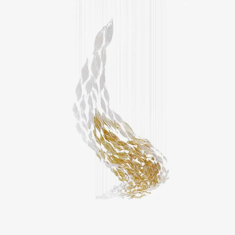 Vamararae Blatt Glas Wasserfall Kronleuchter