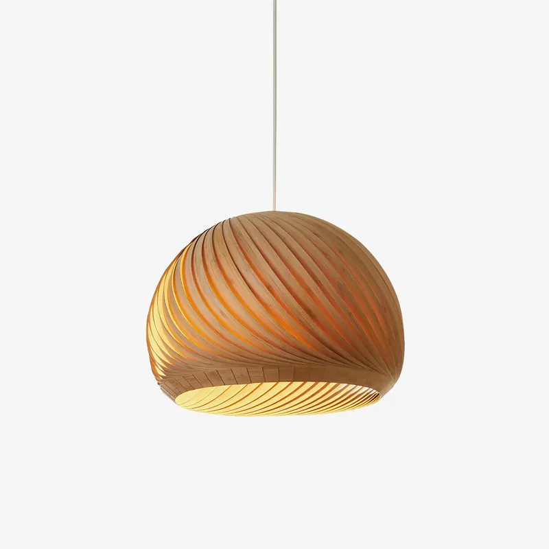 Spiral Vintage Holz Hängeleuchte