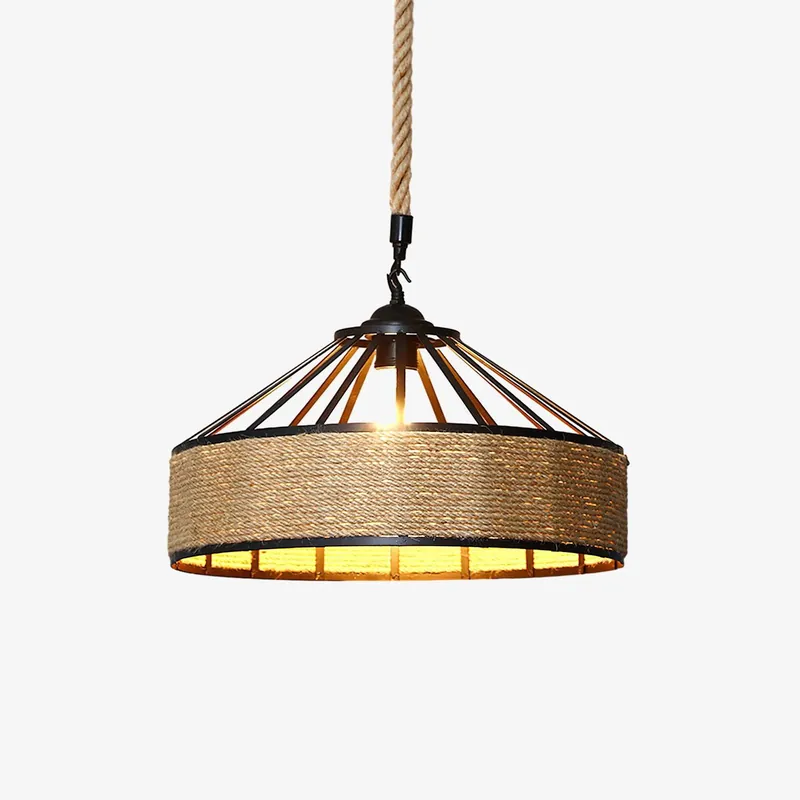 Alshaan Exquisite Retro Hanfseil Hängeleuchte