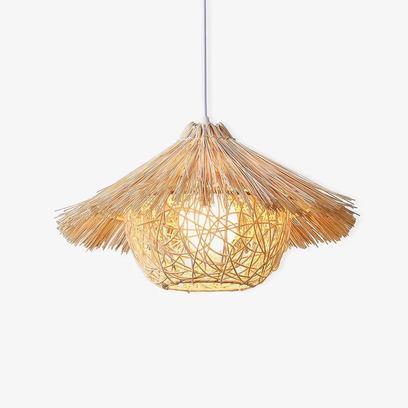 Catala Pendelleuchte aus Rattan Strohhut
