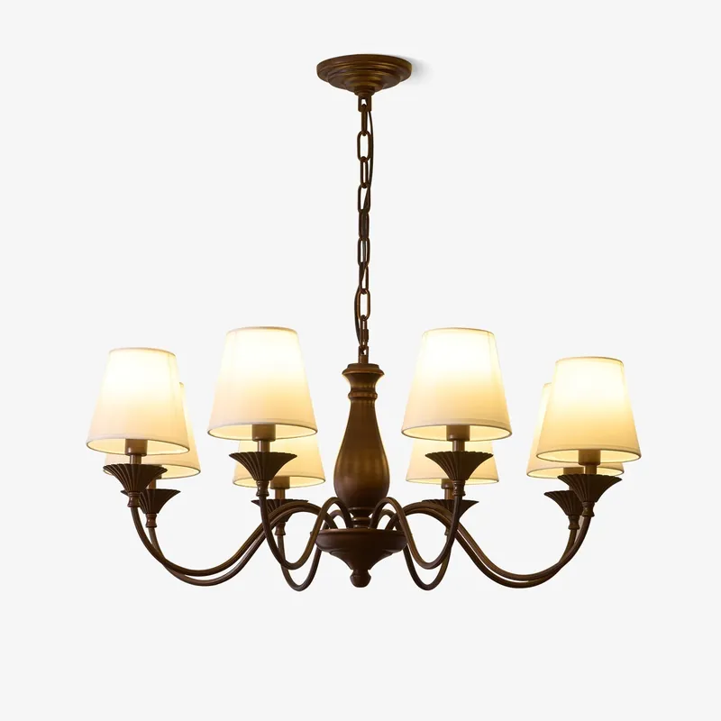 Aurora Vintage Kronleuchter mit Stoffschirm