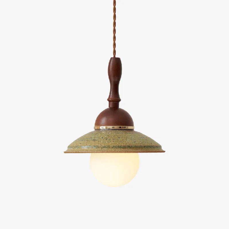Ulsilia Kunst Pendelleuchte aus Holz und Keramik