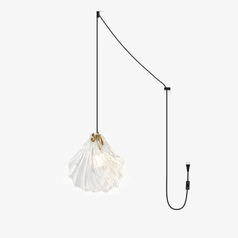 Veliraris Mini Swag Pendelleuchte aus Glas mit Muschelkunst im Nordic-Stil