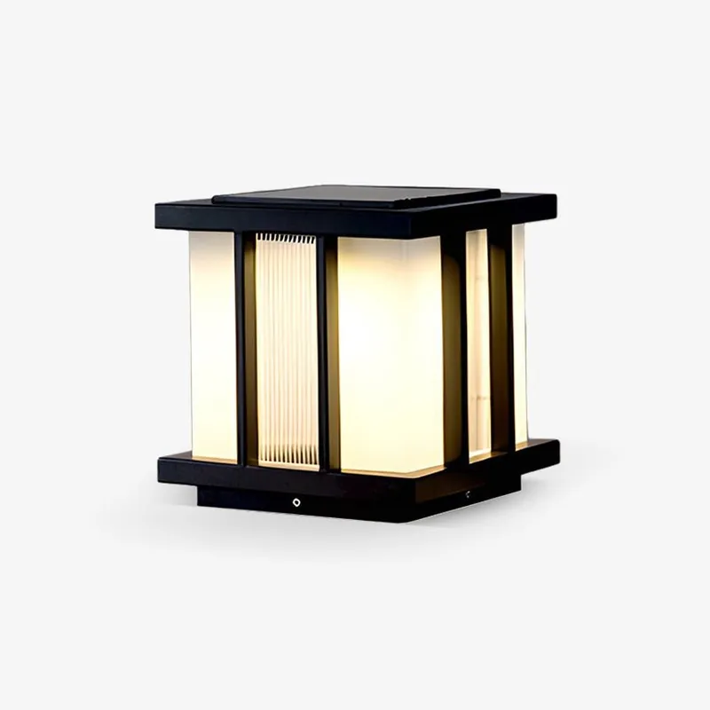 Alraeir Moderne Glas-Solarleuchte für den Außenbereich im Würfelformat