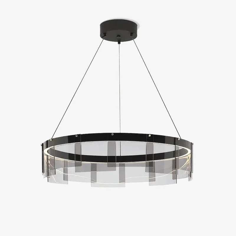 Lustra LED-Kronleuchter Ring in modernem Schwarz