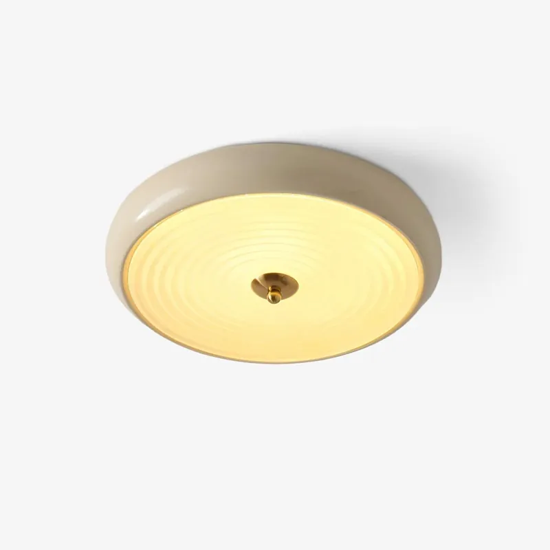 Utheara Moderne minimalistische Deckenleuchte aus gewelltem Creme-Glas