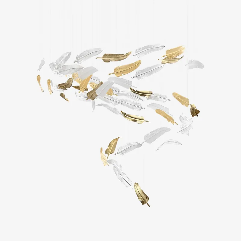Aetherial Kronleuchter Blatt aus Glas