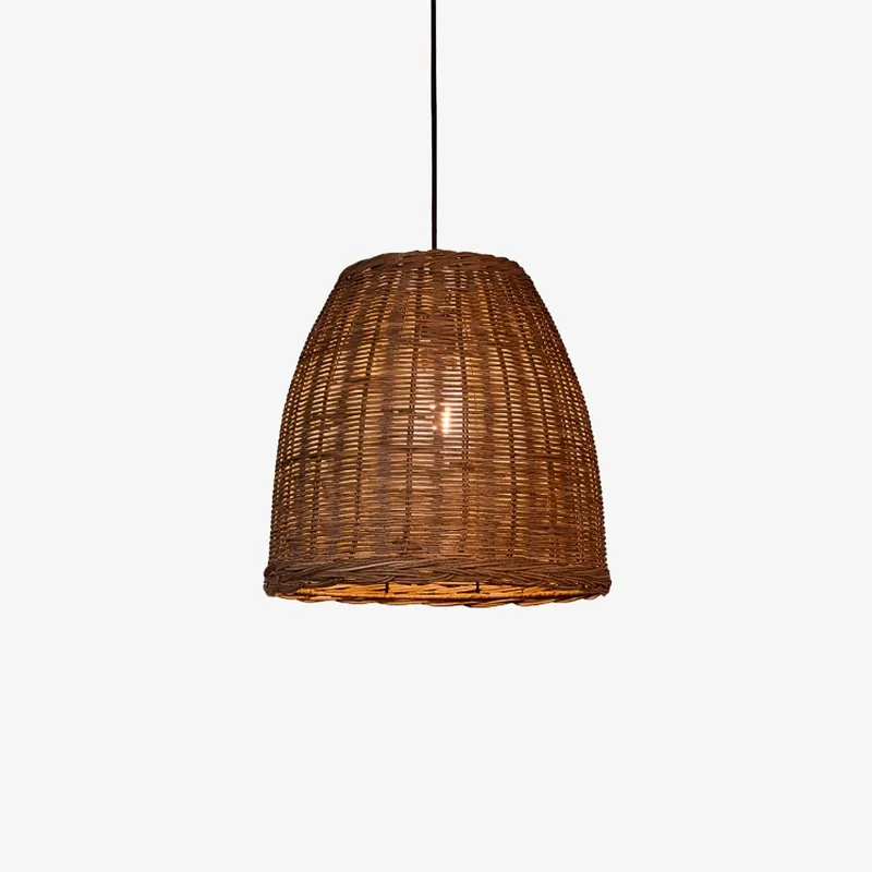 Wickora Retro Pendelleuchte aus Rattan