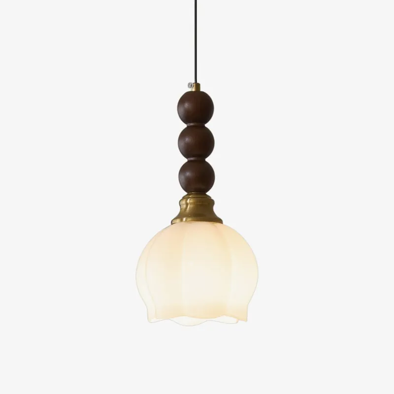 Vothaila Vintage- und Holzpendelleuchte aus Glas