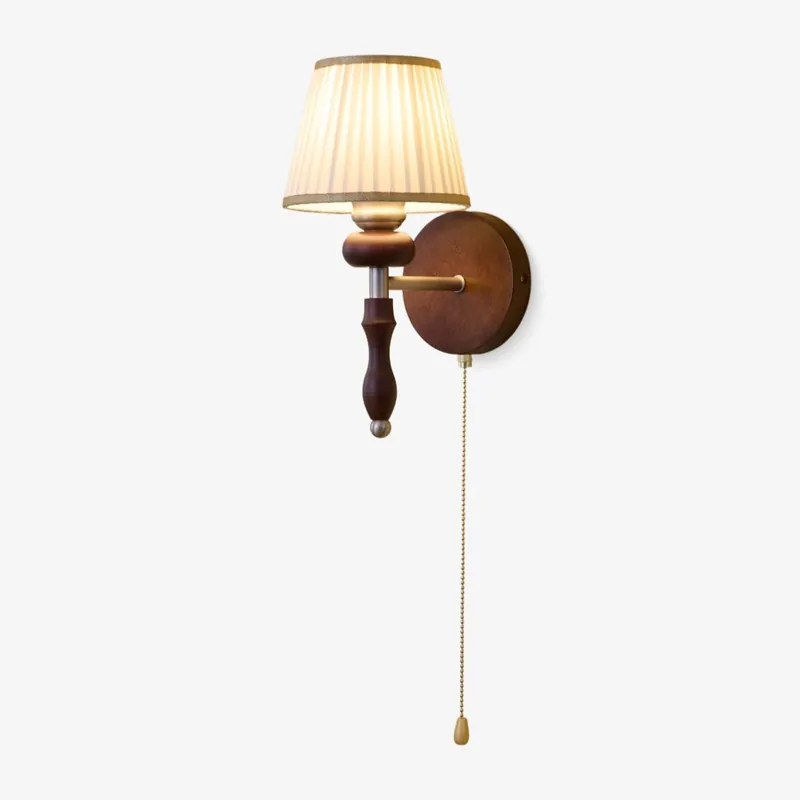 Eshae Premium Wandlampe aus Stoff und Holz
