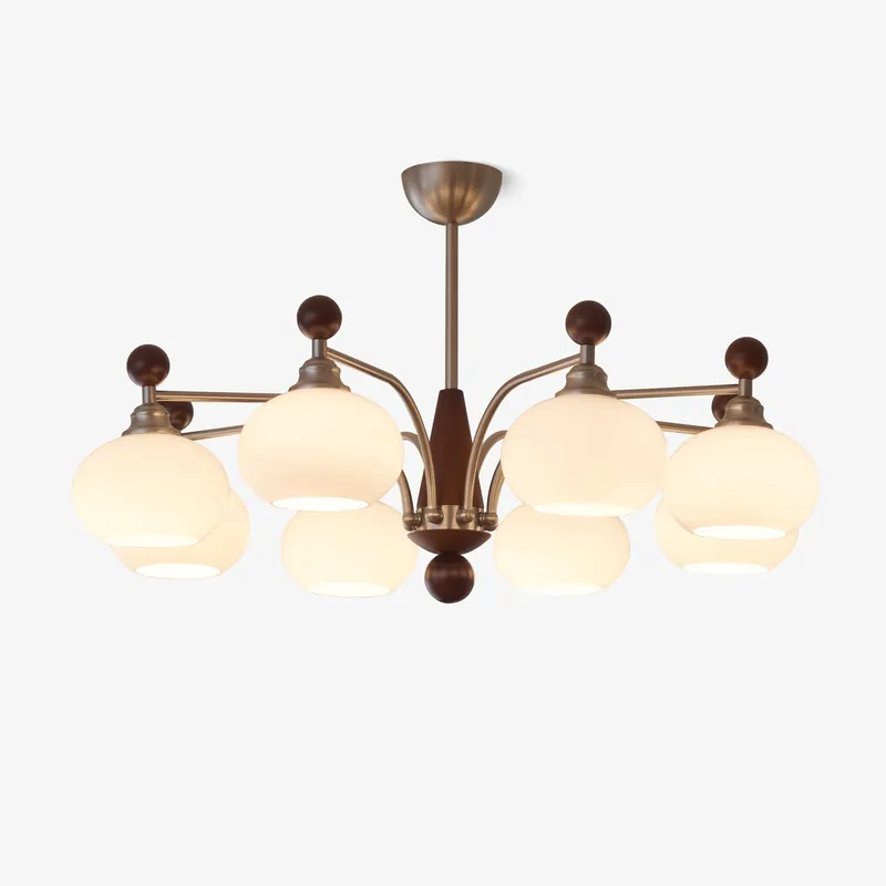 Ivloria Kronleuchter Holz Glas Orbit Eleganz Traditionell