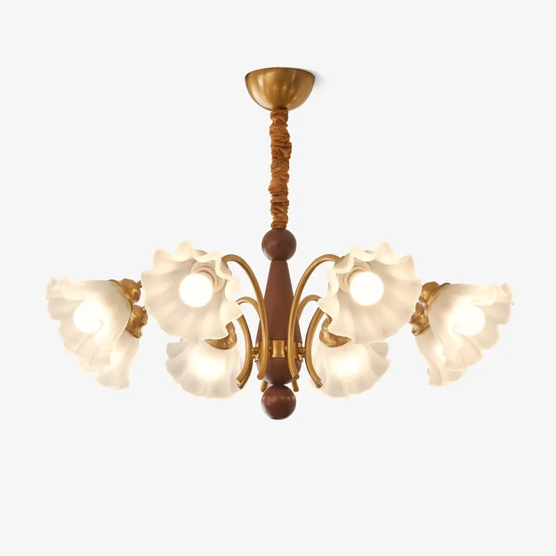 Ilvinan Kronleuchter Holz Glas Eleganz Traditionell