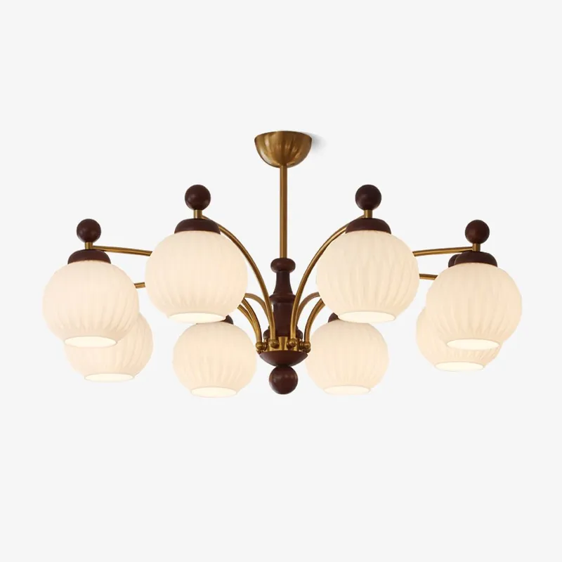Vedoror Kronleuchter Klassisch Orb Holz Glas Traditionell