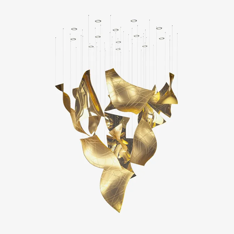 Alnoror Skulpturales Gold Pendelleuchte