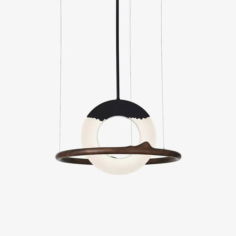 Mytalan Zirkular Acryl Holz Pendelleuchte