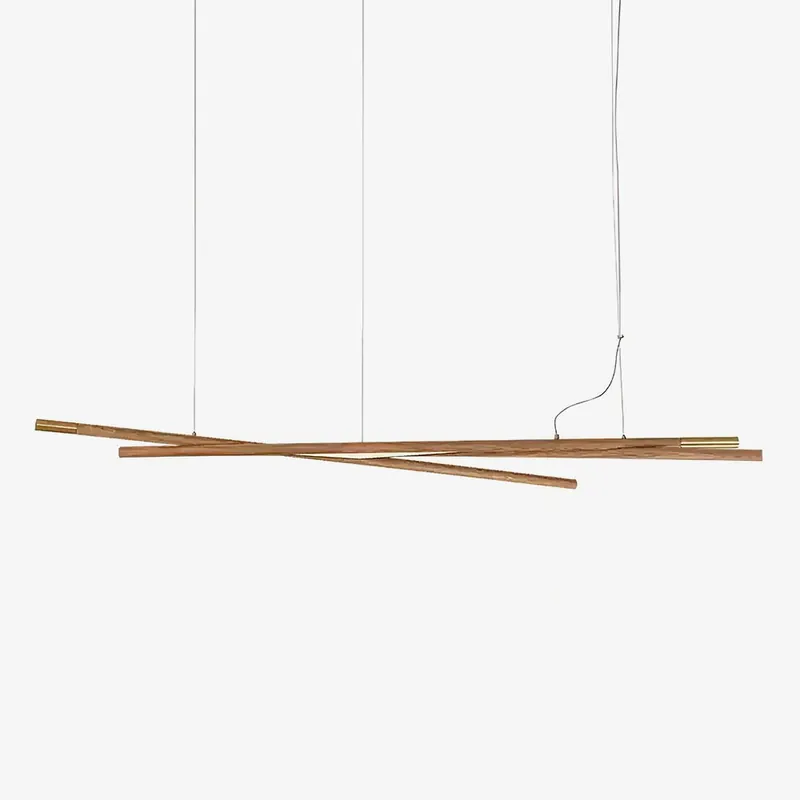 Aurora Kronleuchter Holz Linear LED