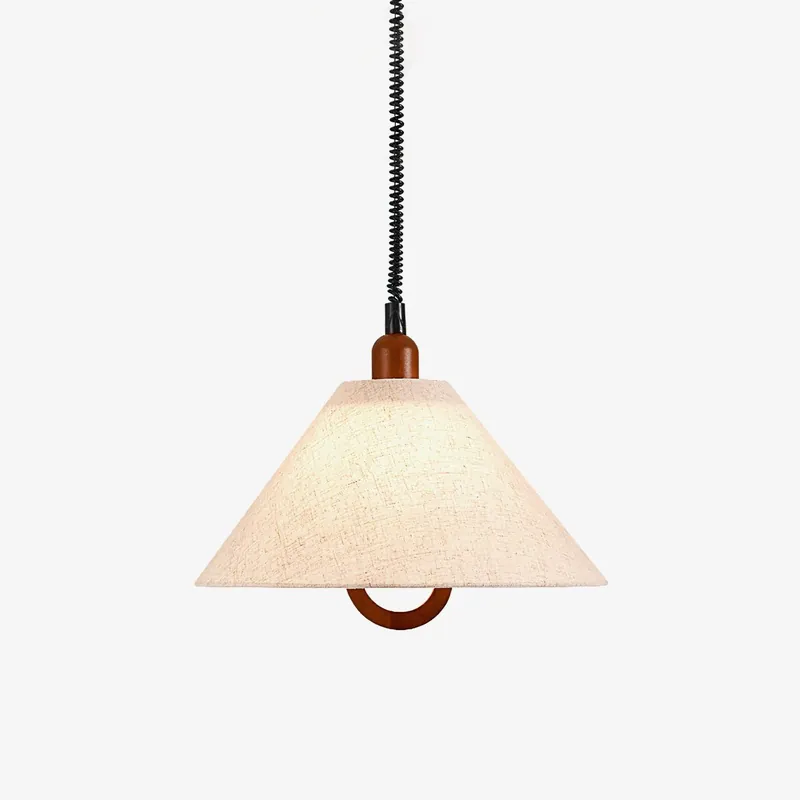 Alcaria Premium Nordische Kunst Stoff Holz Pendelleuchte
