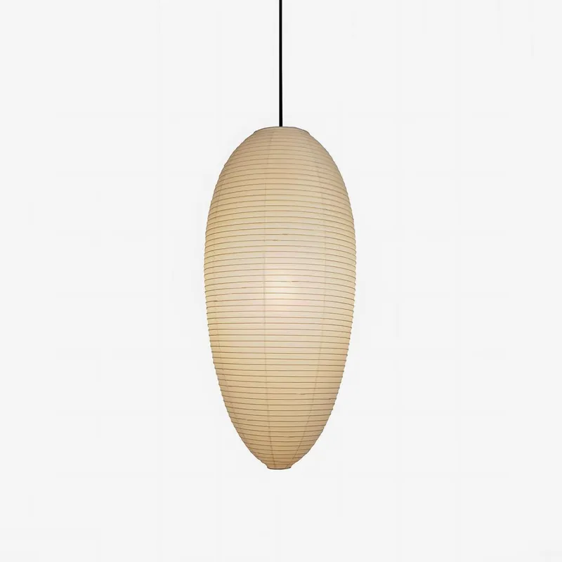 Myraean Modern Minimalistisch Wabi Kastanie Papier Bambus Pendelleuchte