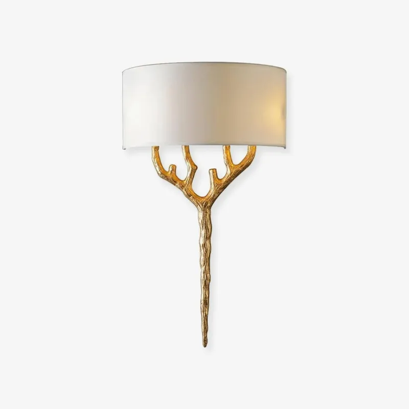 Ceryndir Geweih Messing Wandlampe