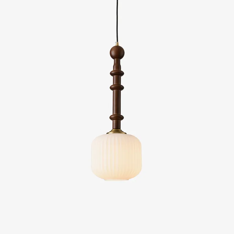 Iliror Traditionell Kunst Holz Glas Pendelleuchte