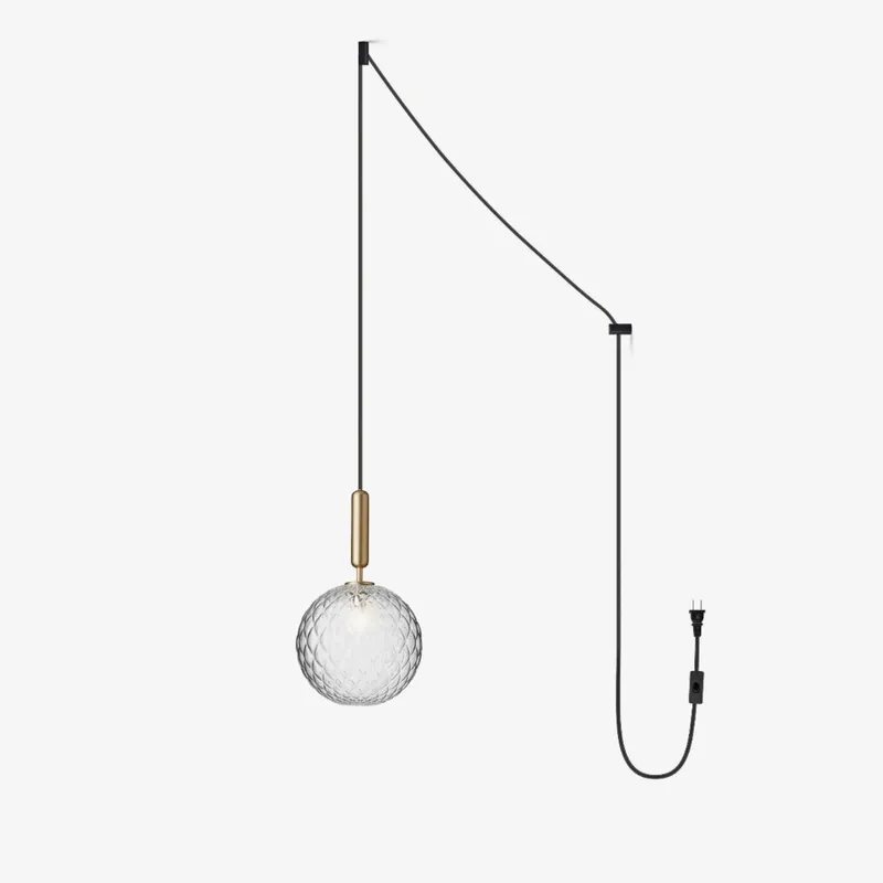 Azorila Moderne Minimalistische Hängeleuchte aus Messing und Glas