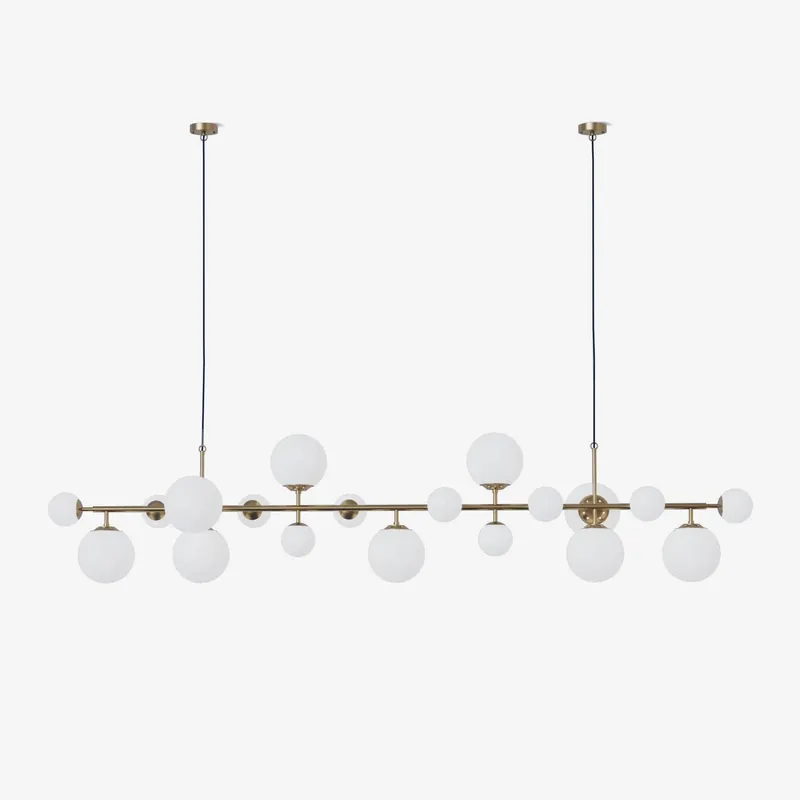 Solara Kronleuchter Messing Glas Globe