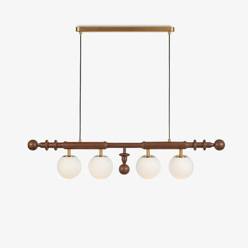 Lustra Römische Säule Holz Glas Kronleuchter